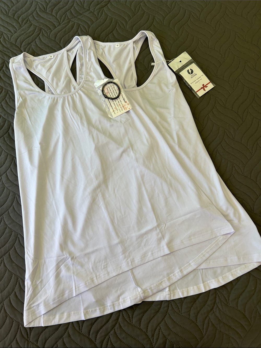 NWT - 🌞 Bundle of 2  Women's Racerback Tank Top in Bright White